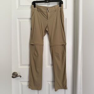 Columbia Women Saturday Trail Convertible Hiking Pants SZ 6 Khaki Zip Off UPF 50